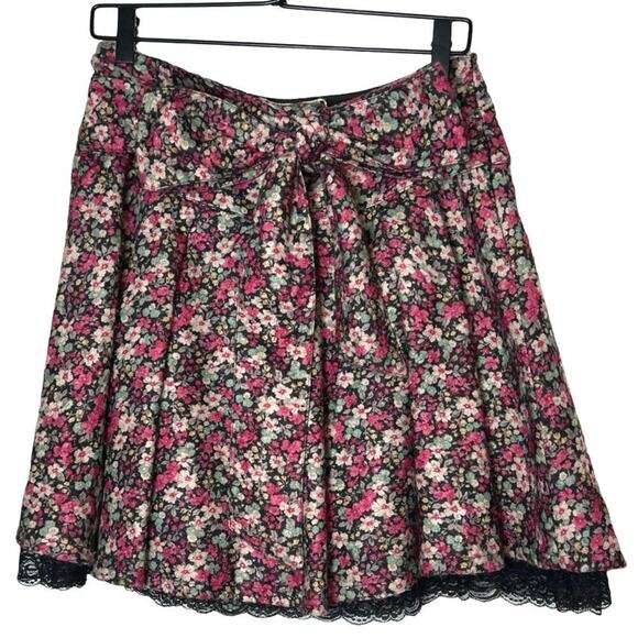 NWT Nick & Mo Women’s A-line Floral Mini Skirt With A Sash Size Medium - Picture 1 of 8